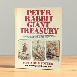 Tesoro gigante de Peter Rabbit de 1980 de Beatrix Potter, libro infantil vintage con ilustraciones originales, tapa dura, regalo para la decoración de la habitación de los niños