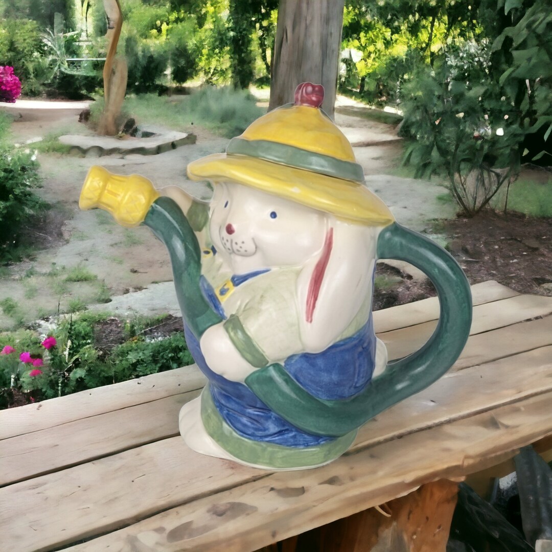 Vintage Treasure Craft Bunny With Hose Teapot chip on Hat - Etsy