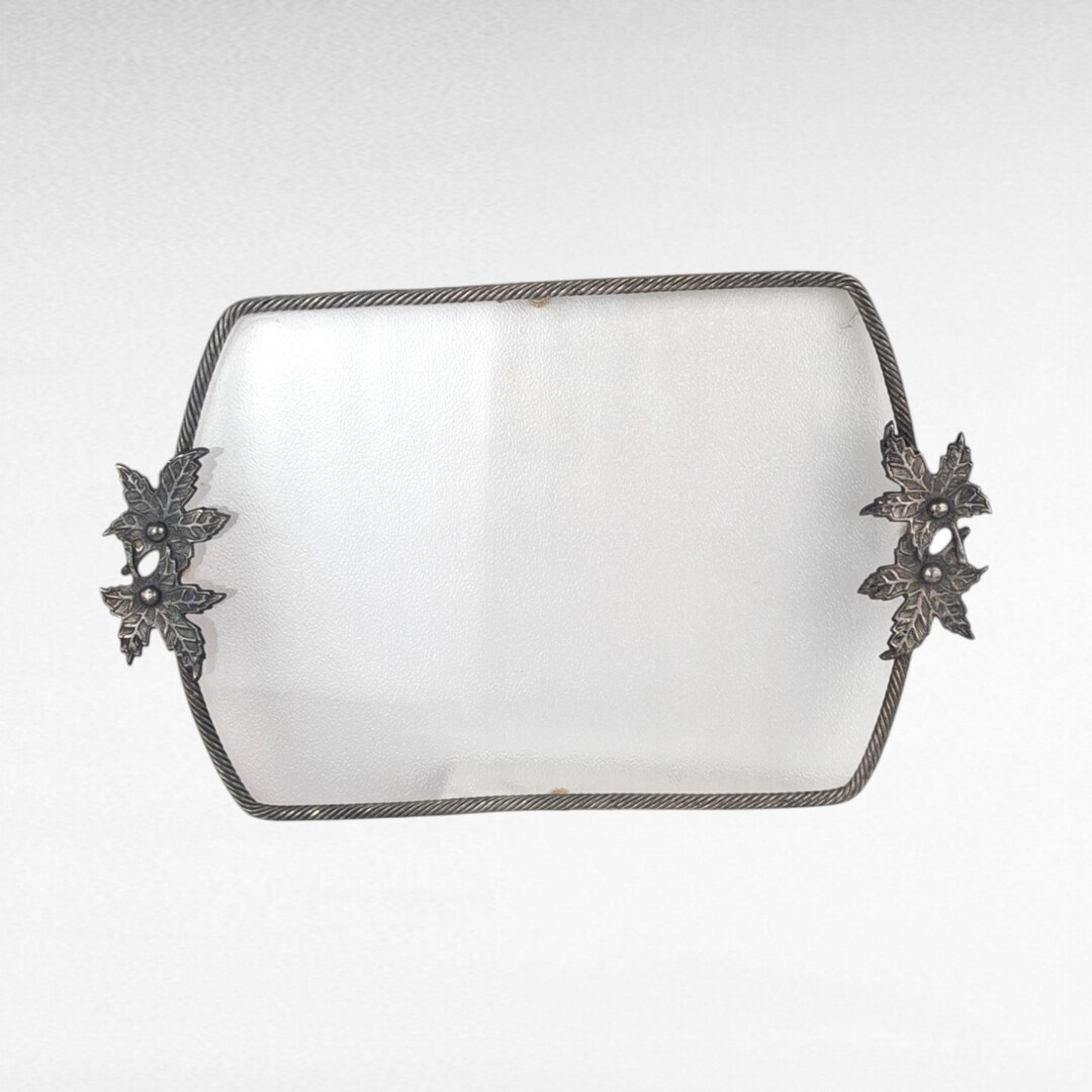 Bumpy Tray Vintage Pewter Serving Tray With Bumpy Plexiglass Center, 15x9 Inch ...