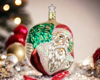 Vintage Old World Santa Blown Glass Ornament