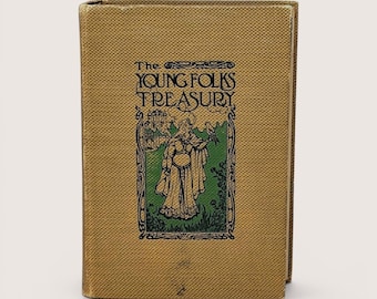 1909 Young Folks Treasury Book Hardcover– Antique Nursery Decor