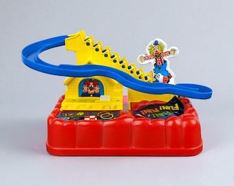 Vintage 1990 Clown Rund Animiertes Spielzeug: Batteriebetriebenes Zirkus-Sammlerstück