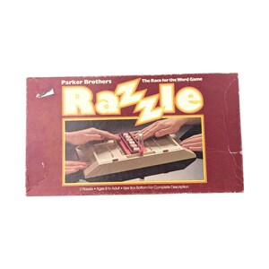 Juego de palabras Razzle de Parker Brothers de 1981, completo con instrucciones, desafío de palabras vintage, noche de juegos en familia, regalo para coleccionistas de juegos