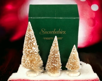 vintage Dept. 56 Snowbabies « Frosty Pines » - Ensemble 3 pièces