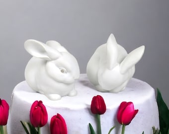 Vintage Dept. 56 White Bunnies Figurine Set