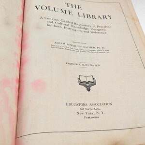 1925 The Volumenbibliothek: Vintage Enzyklopädie, pädagogisches Nachschlagewerk