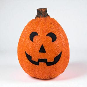 Calabaza iluminada vintage: decoración de Halloween de plástico derretido de 25 cm