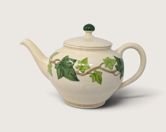 Franciscan Ivy Teapot Vintage Gladding McBean California Hand Decorated Ceramic
