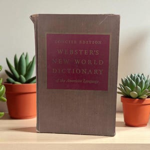 1959 Webster&#39;s New World Dictionary American Language Concise Edition, Vintage Hardcover Reference Book, Mid Century Collectible Dictionary