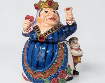 1992 Queen of Hearts Cookie Jar – Fitz and Floyd Alice in Wonderland Ceramic Decor