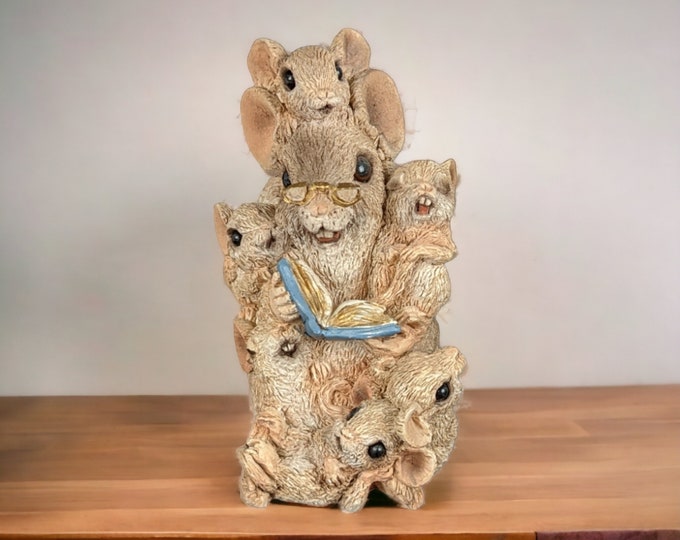 Vintage Stone Critters Storyteller Mouse Figurine #SC-860: Whimsical ...