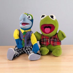 Vintage 1980s Muppet Babies Plush Set: Baby Gonzo & Kermit
