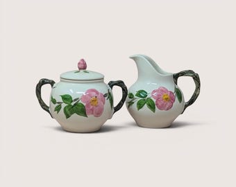1980s Franciscan Desert Rose Ceramic Cream and Sugar Set