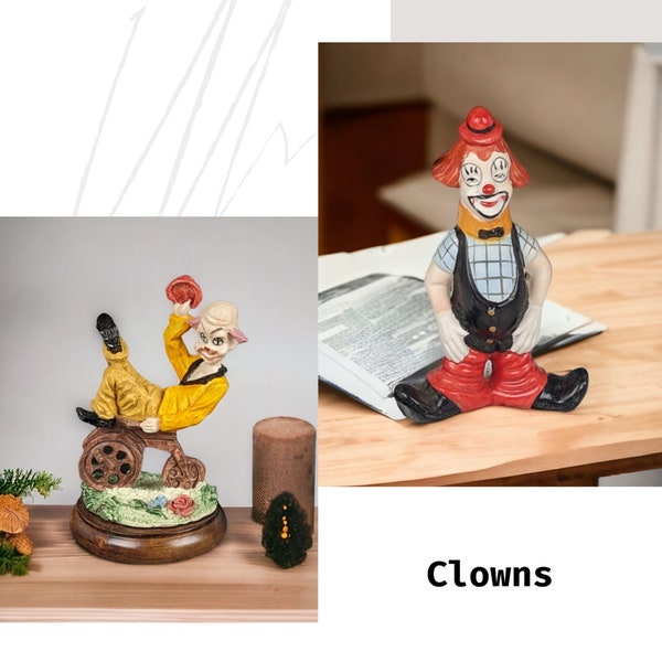 Vintage Clown Figurines, Your Choice