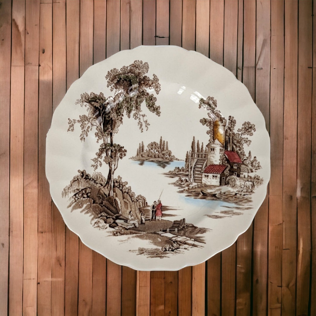 Johnson Bros. the Old Mill Dinner Plate Vintage Tableware Etsy