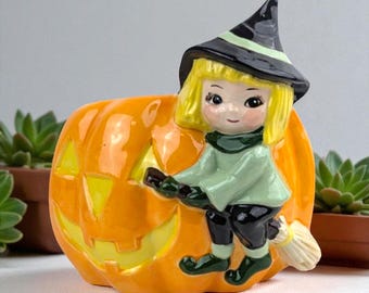 1990年代のヴィンテージジャック・オー・ランタン：陶器製カボチャの