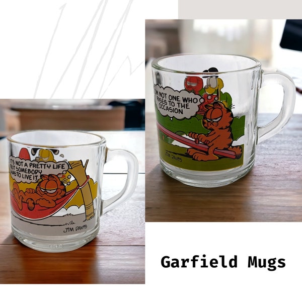 Vintage Garfield Glass Mug - Your choice