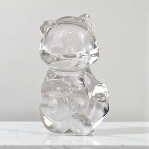 Vintage Fenton Clear Glass Bear Figurine, Crystal Bear, Collectible Figurine, Glass Animal, Home Decor, Paperweight, Gift for Bear Lover