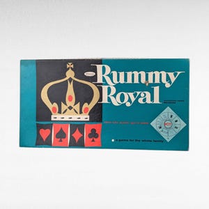 Tapete de juego Whitman Rummy Royal vintage de 1937 - Michigan Rummy - Noche de diversión familiar - Juego coleccionable - Regalo para coleccionistas de juegos
