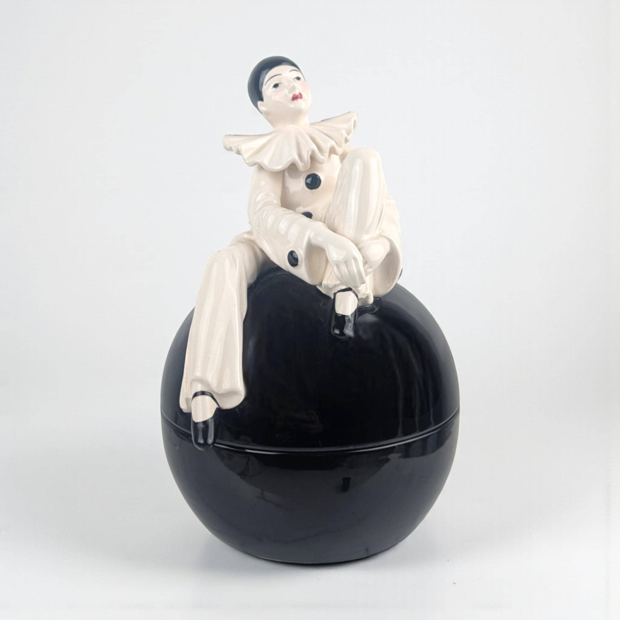 Vintage Pierrot Clown Lidded Bowl: Taste Setter by Sigma, Ceramic