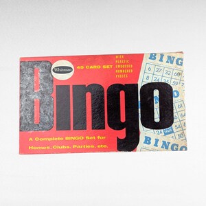 Juego de bingo vintage Whitman: 45 cartas, noche de diversión familiar, juego coleccionable, regalo para coleccionistas de juegos, faltan 2 piezas