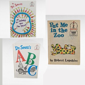 Vintage Dr. Seuss Buch Lot - ABC, Oh, die Denker, die du denken kannst!, Leg mich in den Zoo - Kinderliteratur - Sammlerstück Dr. Seuss Bücher