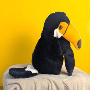Vintage 1999 KM Plush Toucan Bird Hand Puppet Tropical Toy Gift