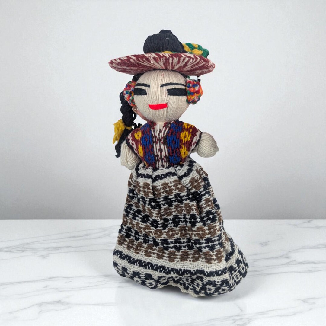 Vintage Guatemalan Folk Art Doll: Handmade Woven Yarn Figure in ...