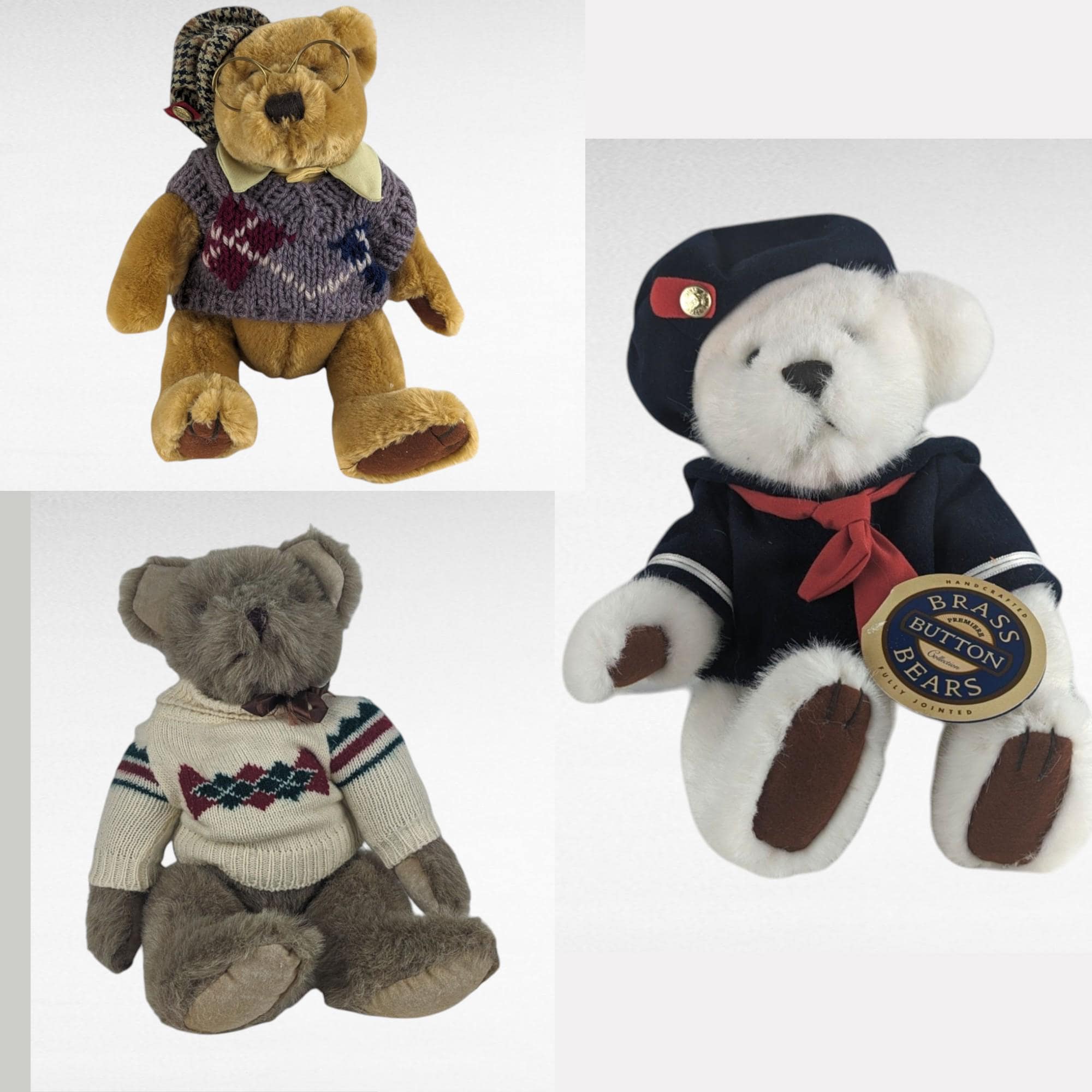 1980's ROXY 】ぬいぐるみBrass Button Bears Brass Button Bears - Etsy