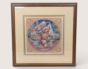 Vintage 1990 Randal Spangler Best Friends Draglings Framed Art Print Signed COA