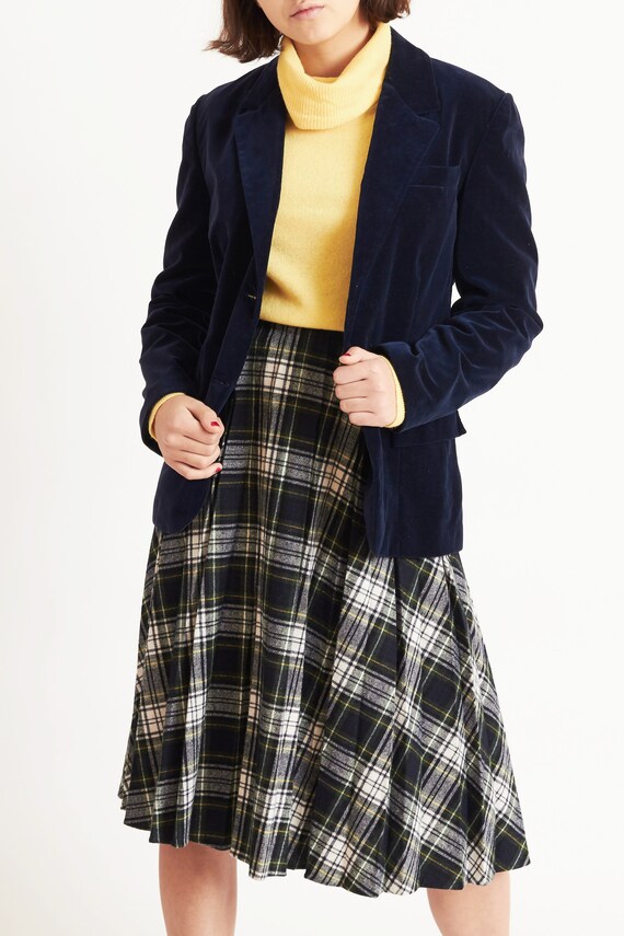 Navy Velvet Tailored Blazer