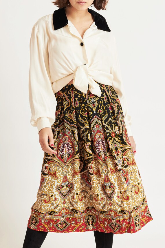 Susan Bristol Printed Pleated Skirt - image 2