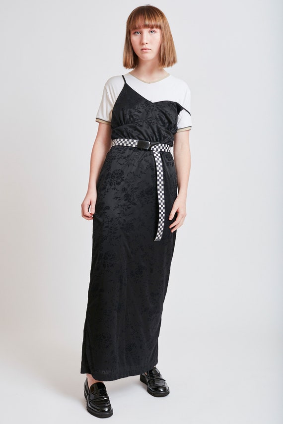 empire waist maxi dress with sleeves