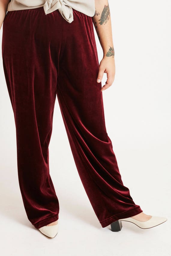 Wide Leg Velvet Pull On Trouser - image 3