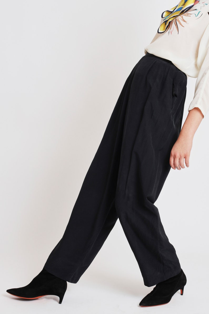 High Waisted Silk Tapered Trouser - Etsy