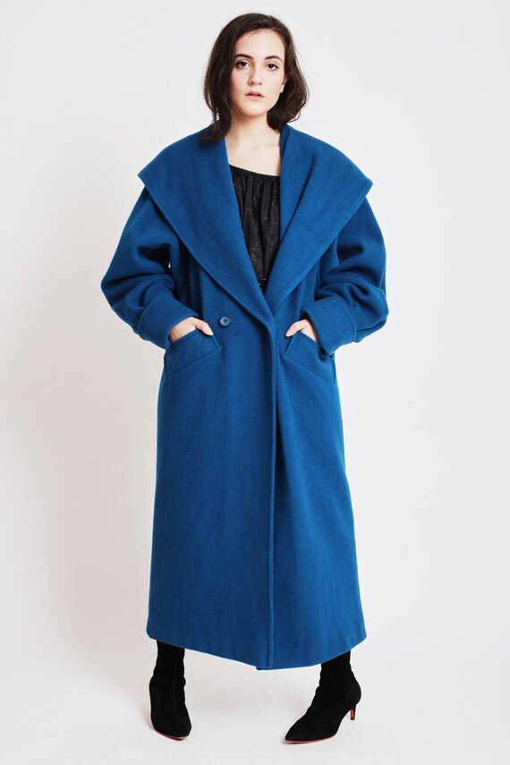 Double Breasted Feminine Wool Topcoat with Hood a… - image 1