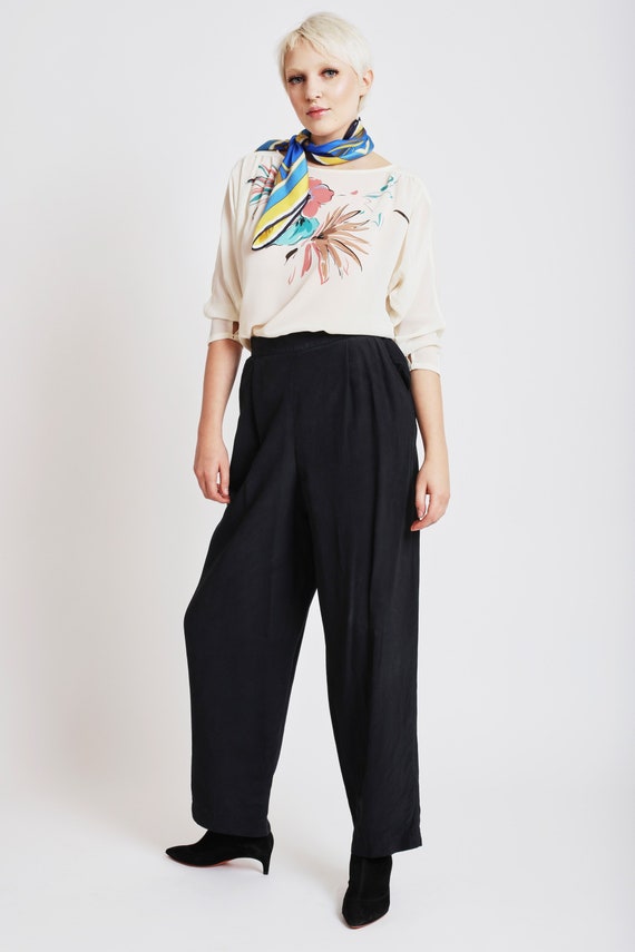 High Waisted Silk Tapered Trouser