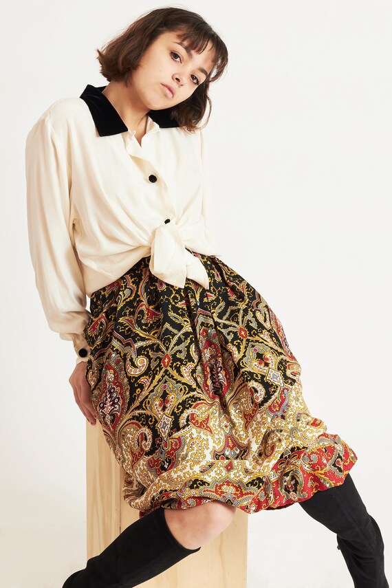 Susan Bristol Printed Pleated Skirt - image 3