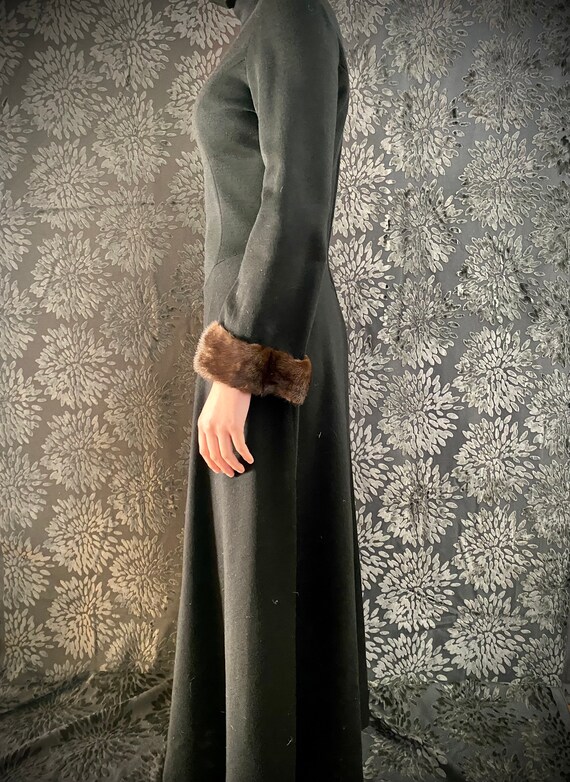 1970's Floor length gown with Mink cuffs - image 5