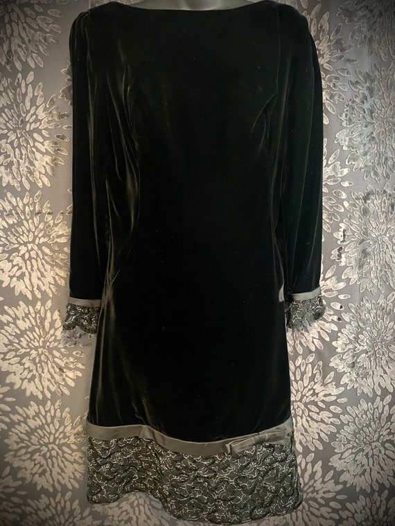 1960'S Mod Black Velvet Party Dress