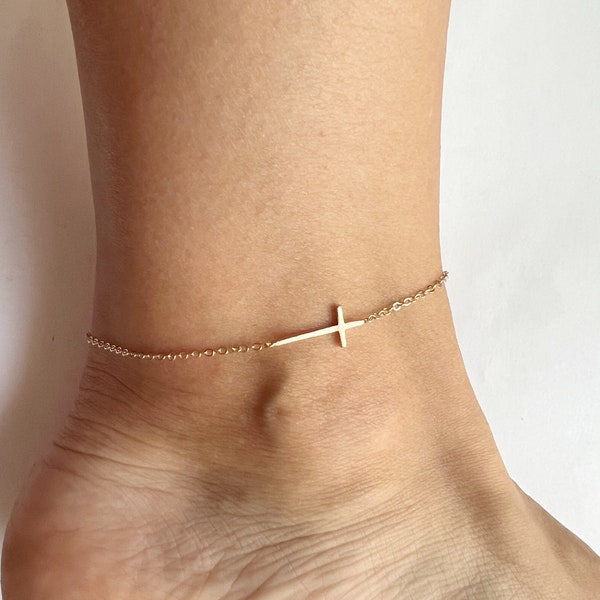 Cross Anklet Etsy