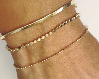 Dainty Bracelet Set Initial Bracelet Gold Chain Bracelet Delicate Bracelet Bridesmaid Bracelet Layering Bracelet Gift Ideas