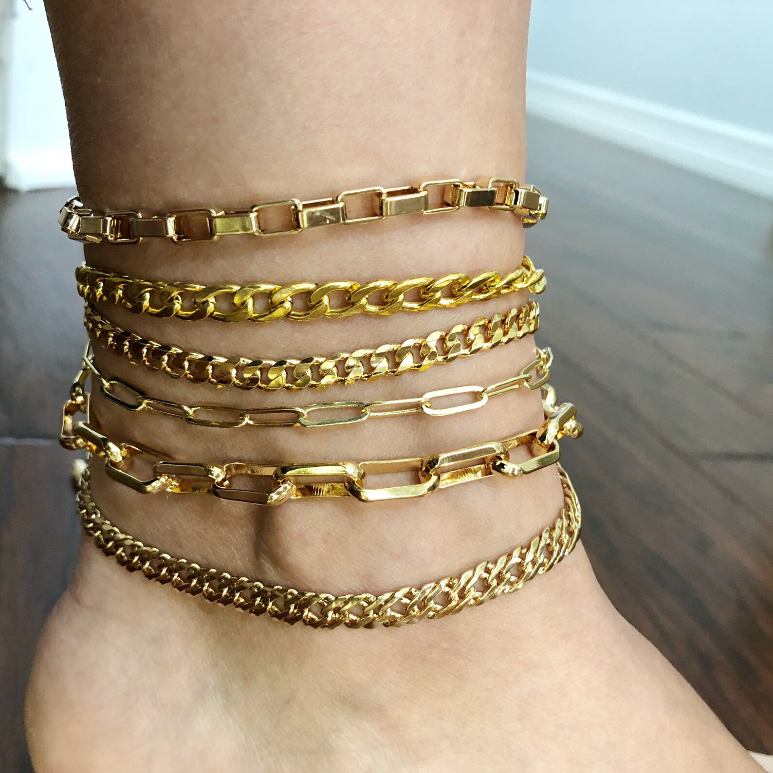 Big Bold Gold Chain Anklet Bracelet Paperclip Anklet Thick Etsy