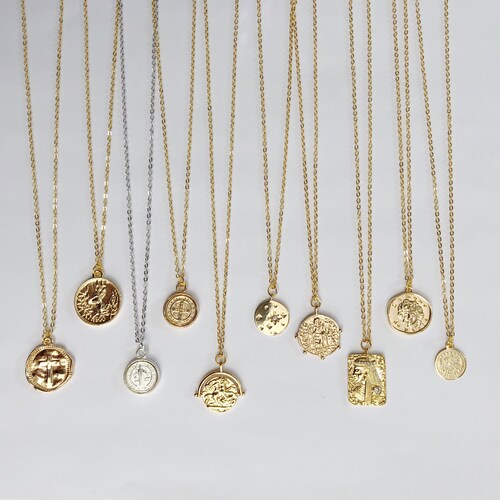 SALE Coin Necklace Greek Coin Layering 