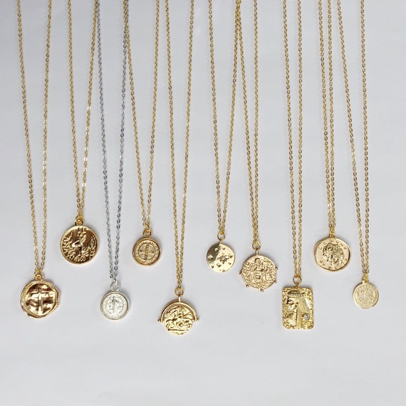 SALE Coin Necklace Greek Coin Layering 
