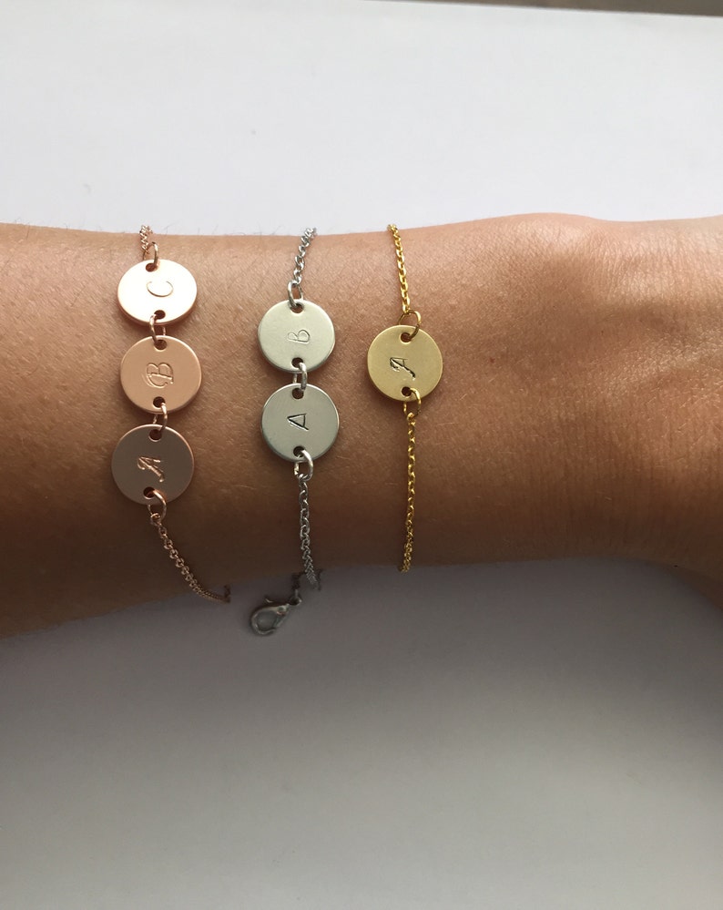 Personalized Rose Gold Silver Initial Name Engraved Anklet Etsy