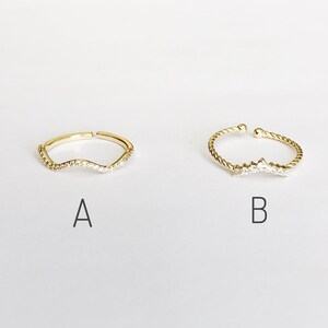 18K Gold Plated Wavy Band Ring Cubic Zirconia Paved Gold - Etsy