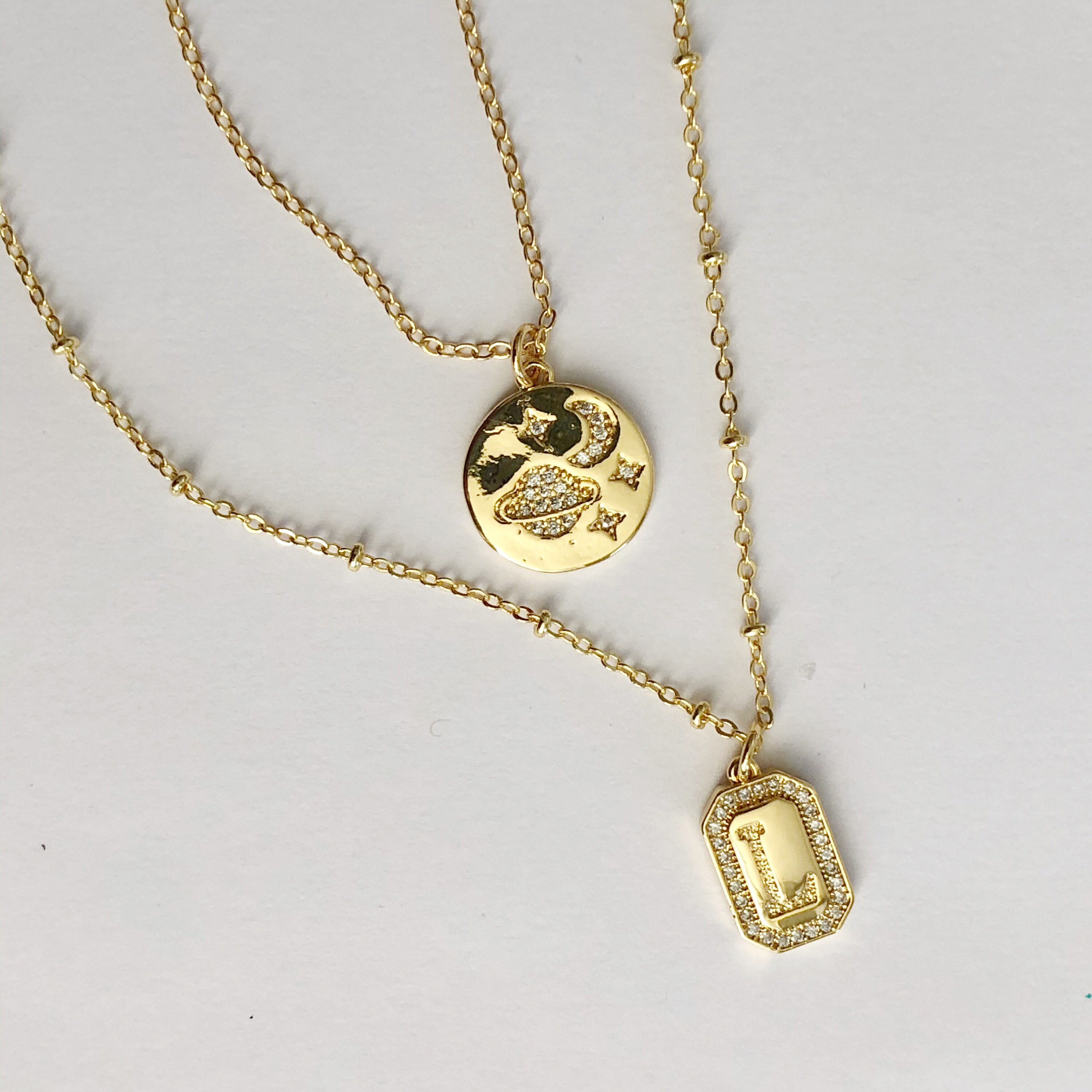 Gold Alphabet Square Necklace Gold Square Initial Necklace Etsy UK