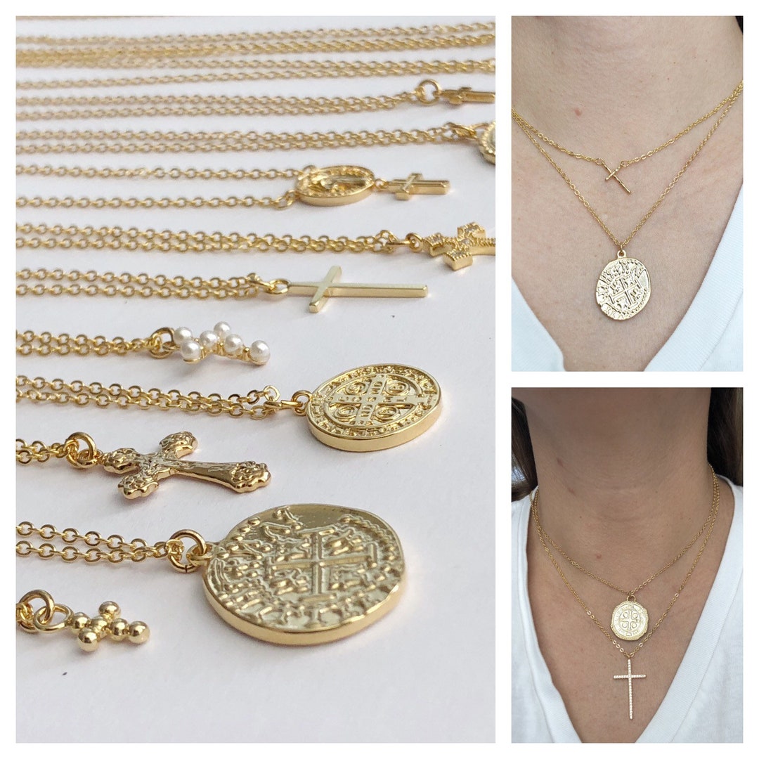 SALE Layering Cross Faith Necklace in Gold Rose Gold Etsy Australia