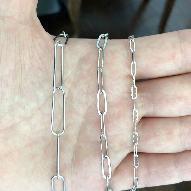 Silver Paper Clip Chain Bracelet Layering Bracelet Paperclip Etsy